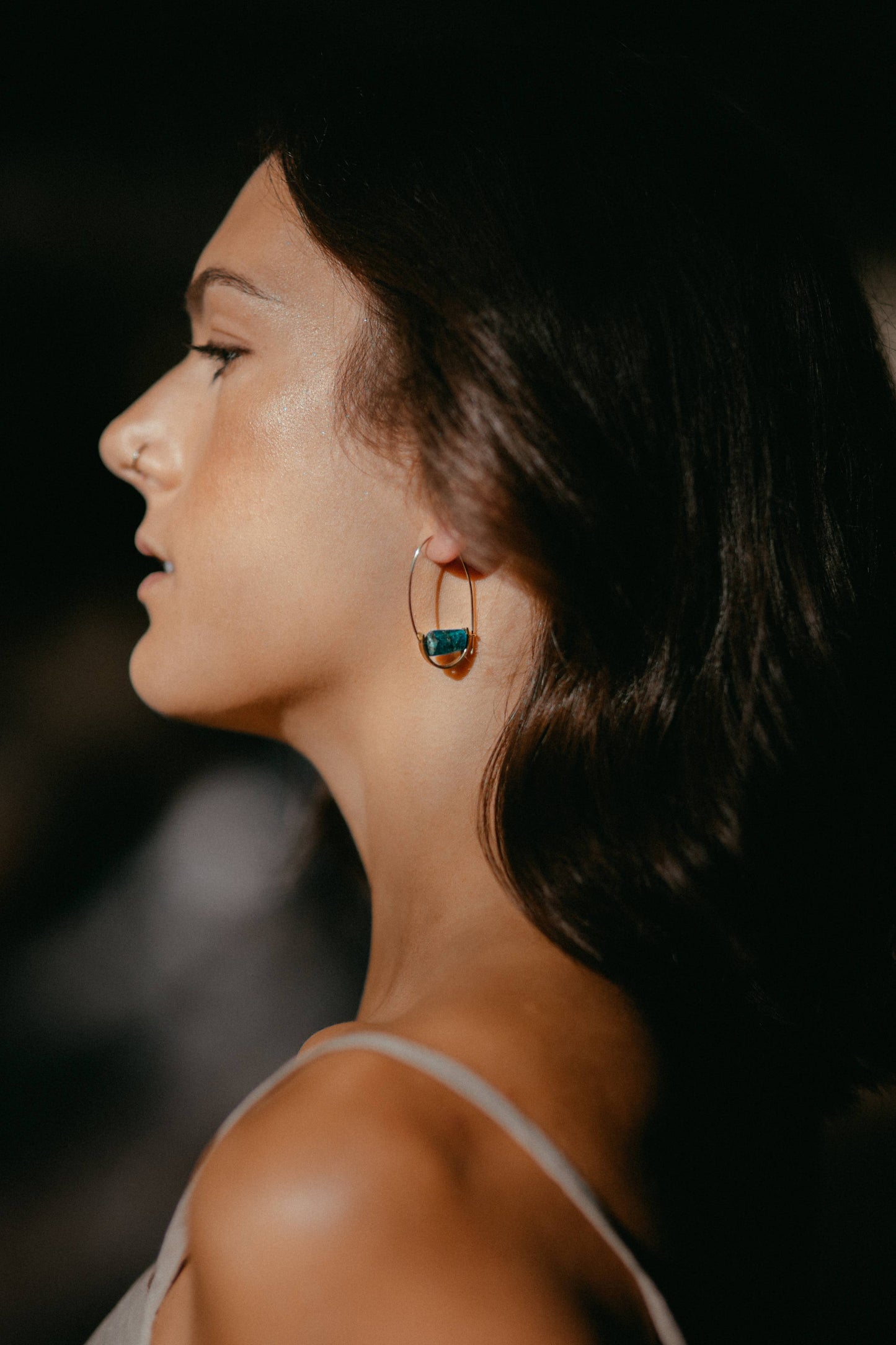 Belen Minimalist Gemstone Earring - Sunstone