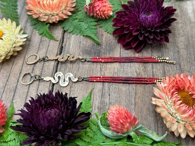 Scarlet Begonia Desert Hand Stamped Earrings
