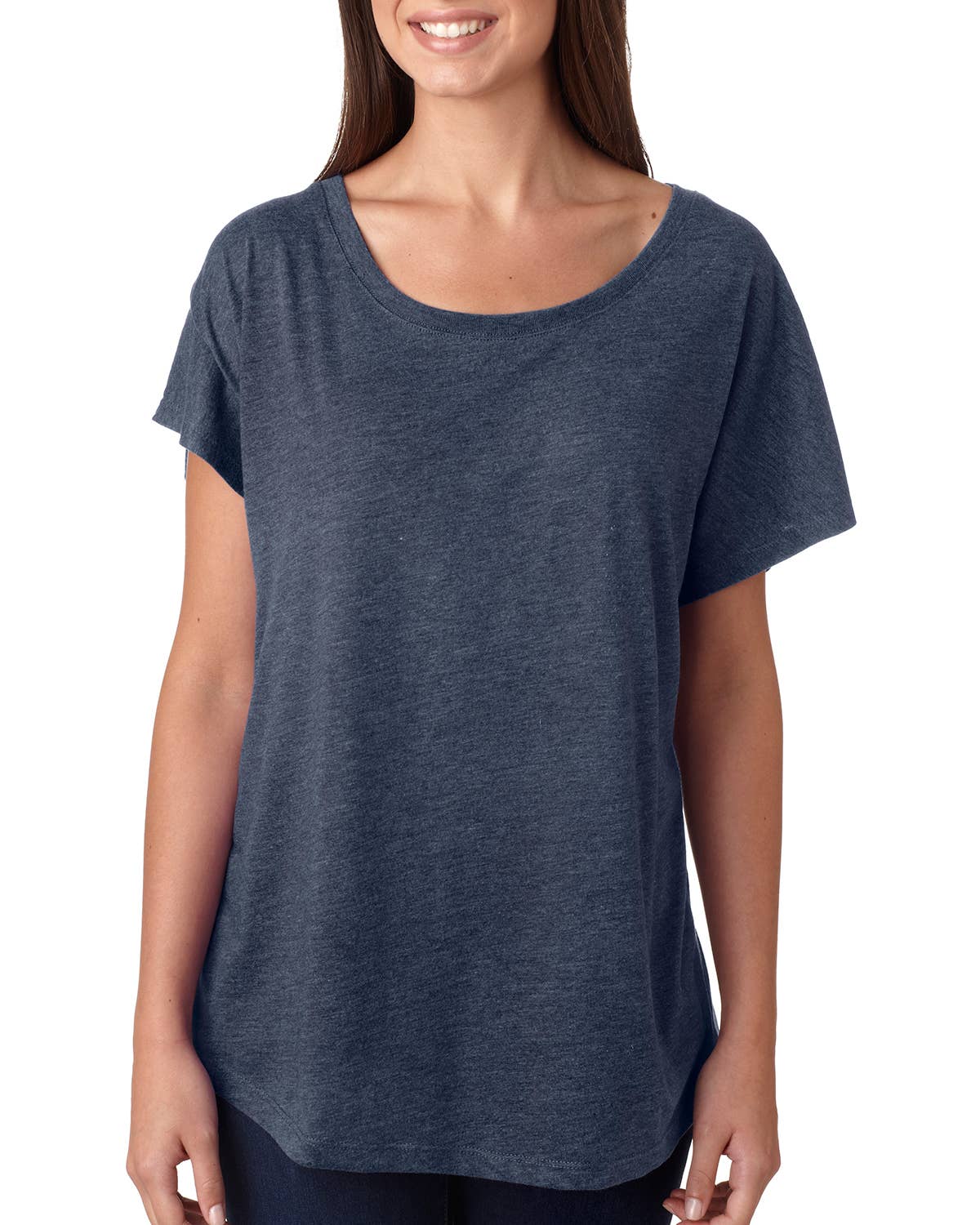 Navy Casual Tee with Folk Art Design