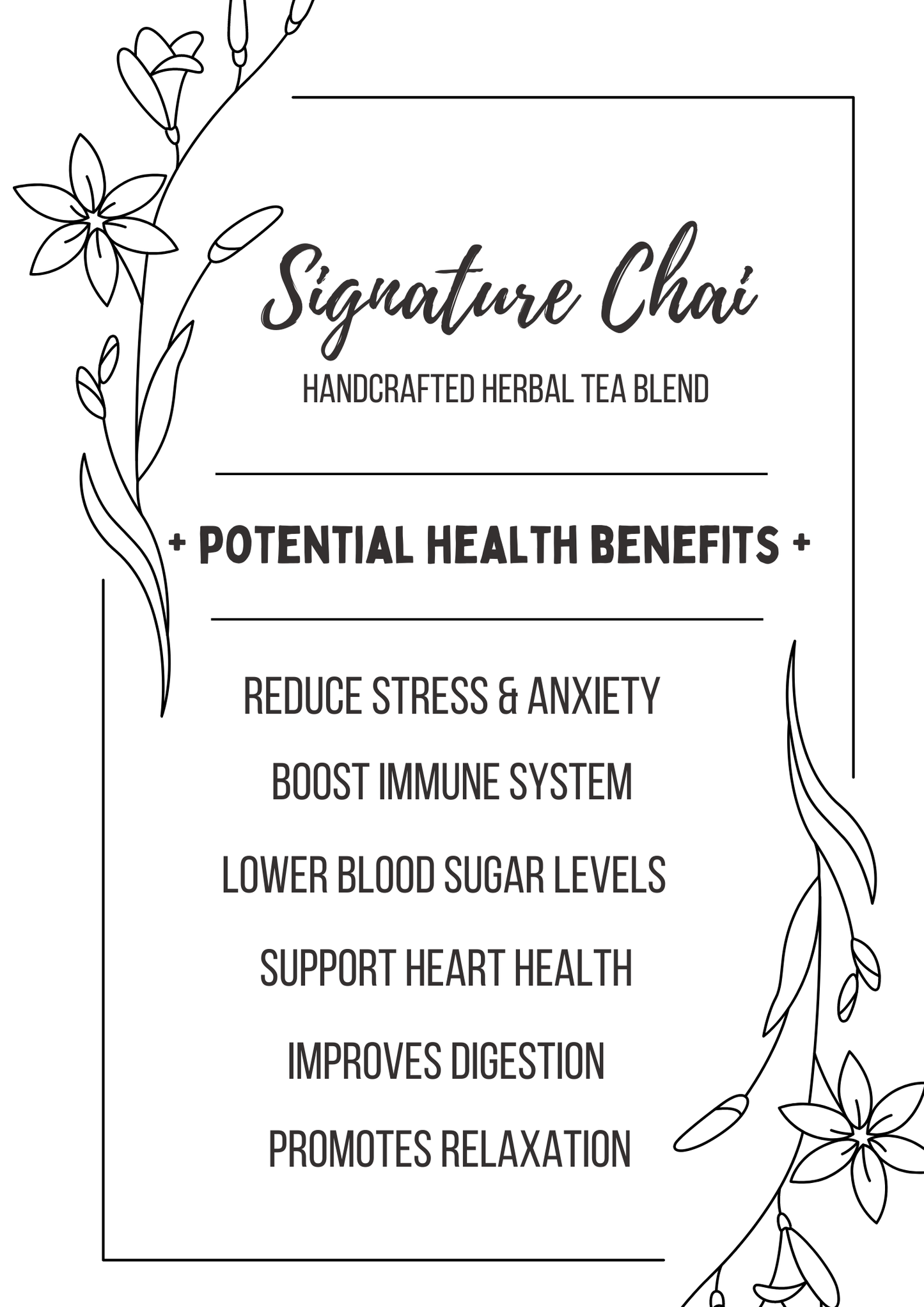 Signature Chai Handcrafted Herbal Tea BlendΒ
