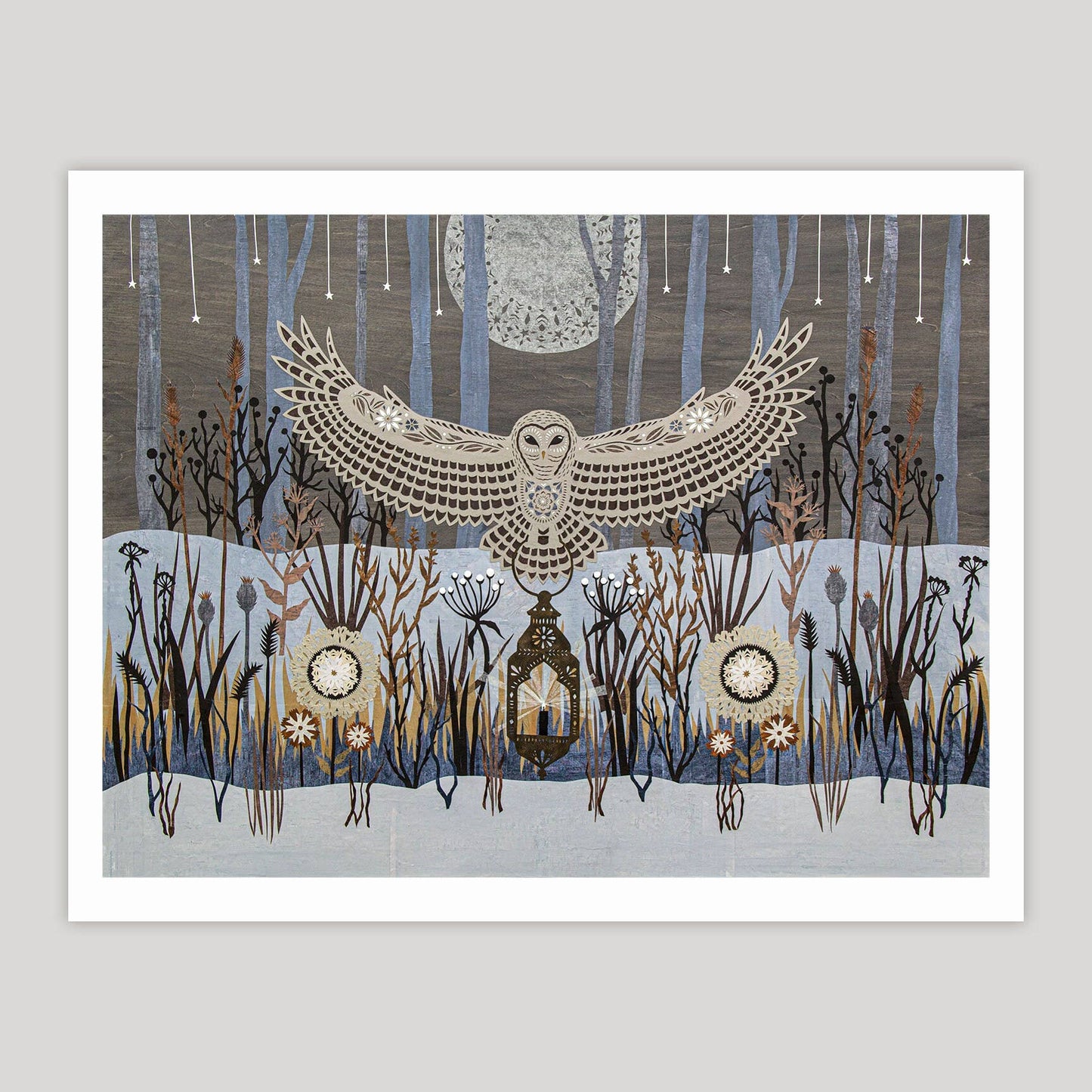 Dissolved Into A Silent Night - 11 x 14 inch Cut Paper Art Print