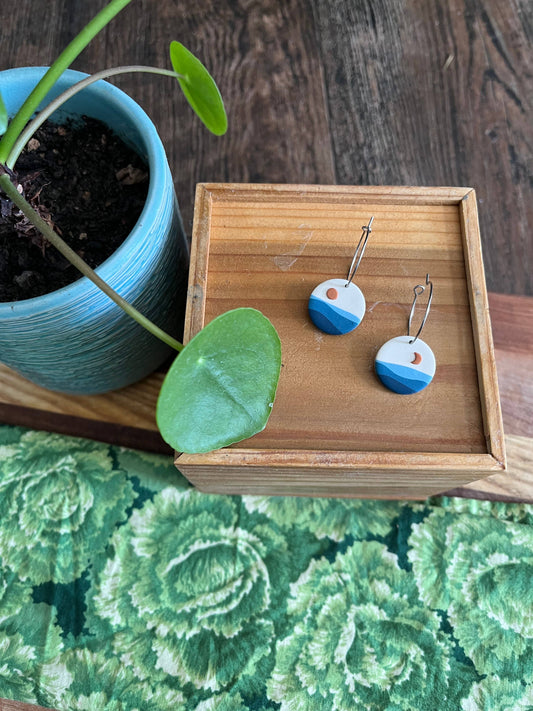 Polymer Clay Mountain Scene Earrings