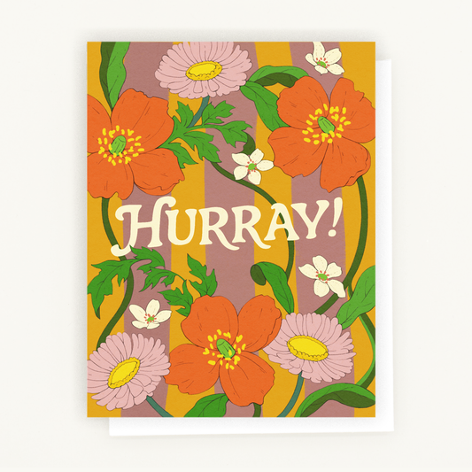 Congratulations Card - Hurray! Wildflower Card