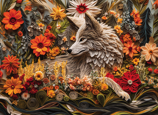 Wildflower Wolf Puzzle