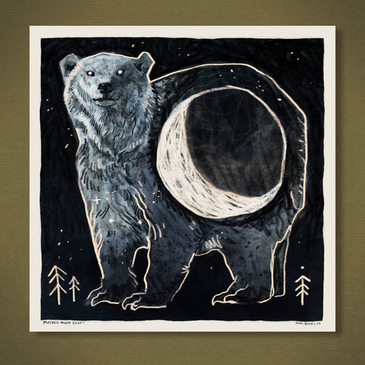 Mother Moon Bear - 8x8 Nature Wilderness Art Print