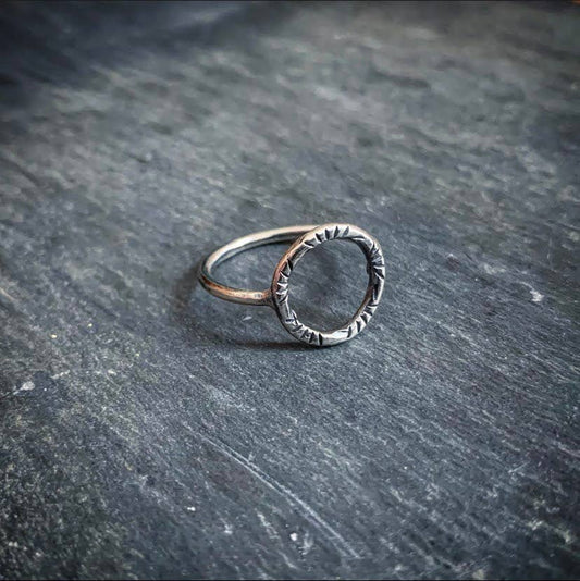 Hand Stamped Circle Ring