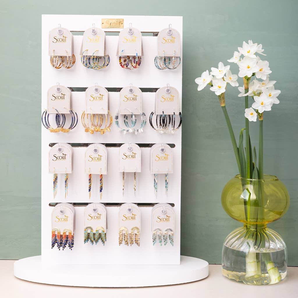 Chromacolor Miyuki Thread Earring - Cobalt Multi/Gold