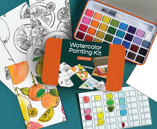 Citrus Fruits watercolor painting kit