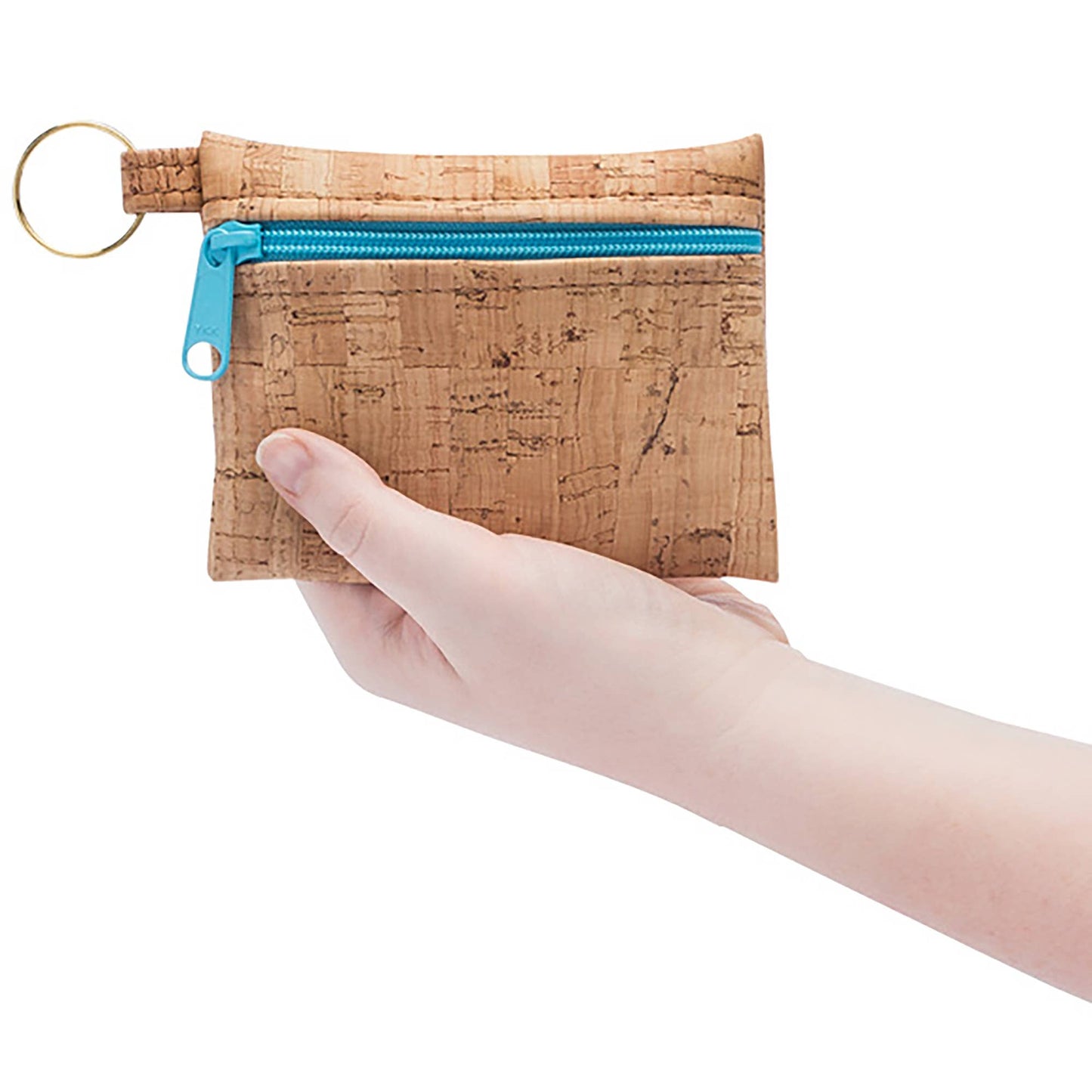 Cork Zipper Pouch with Key Ring | Lush Botanicals Print