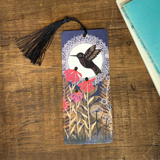 Hummingbird Bookmark featuring paper art by Angie Pickman