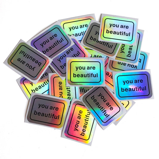 You Are Beautiful 20 Sticker Pack - Holographic