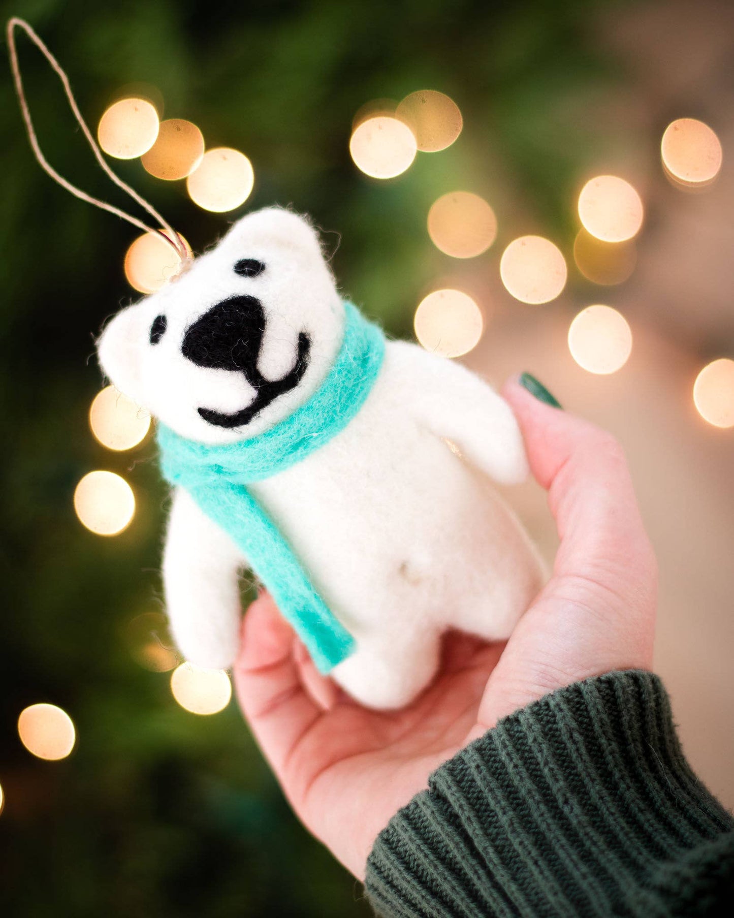 Happy Bears Holiday Eco Wool Ornament