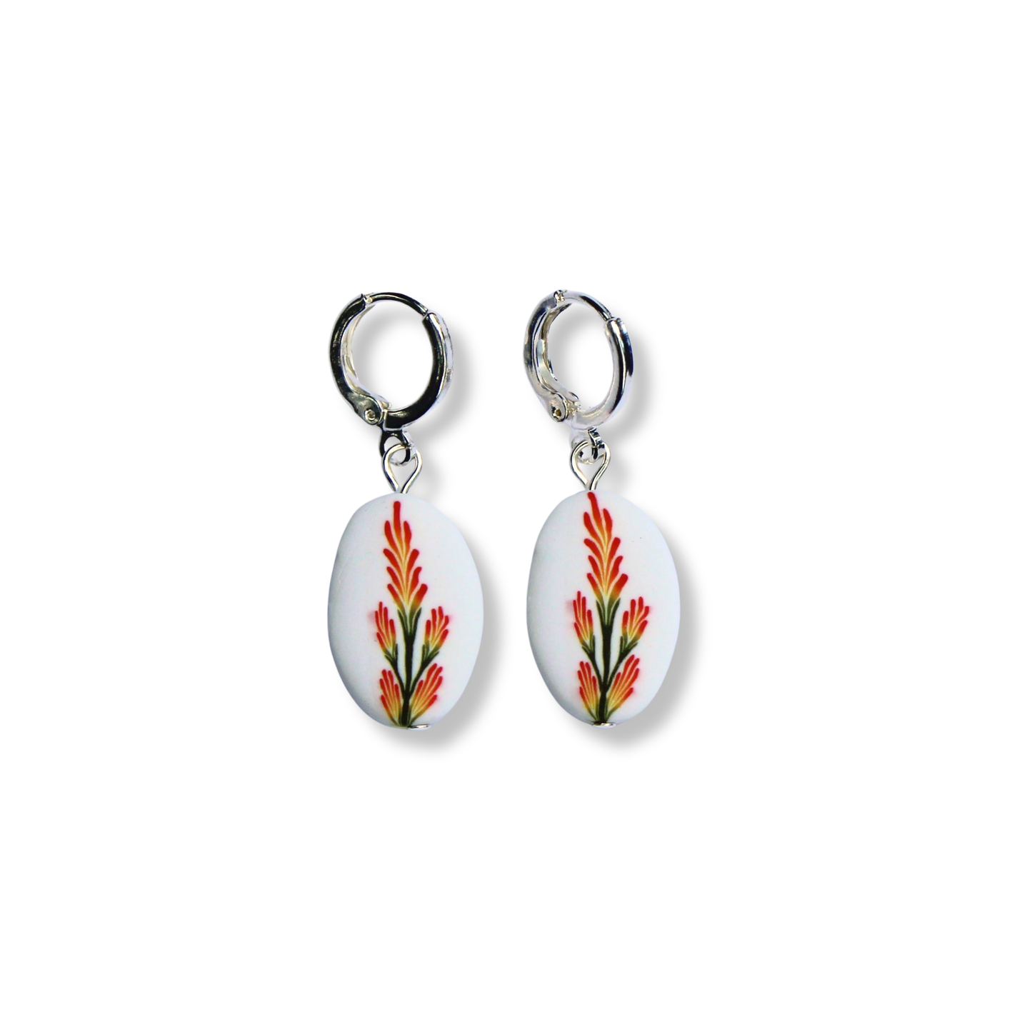 Paintbrush Flower Hoop Earrings