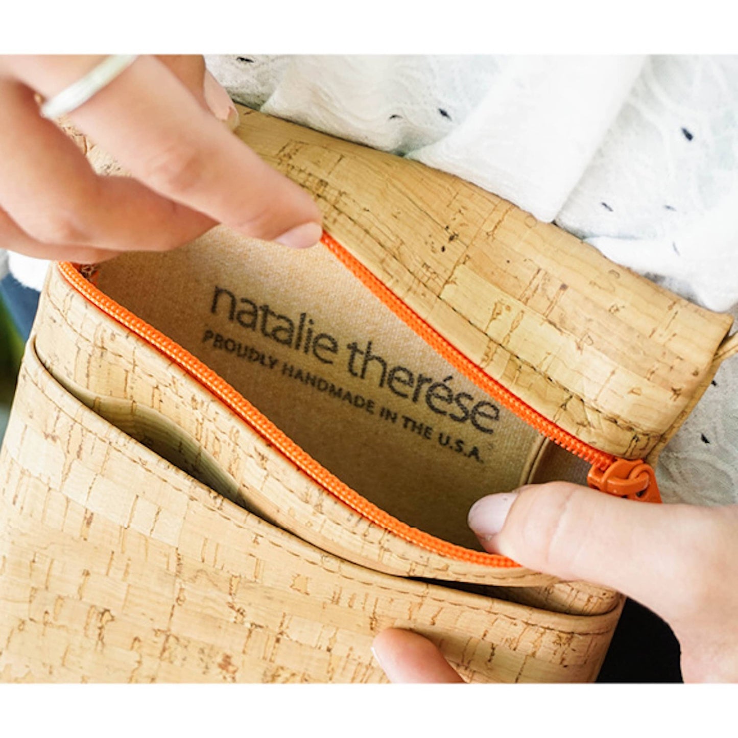 Cork Mini Crossbody Bag | Silver Splash