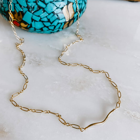 Wave Necklace: 14k Gold Fill / 16”