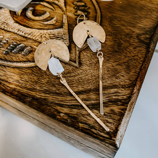 Free Spirit Moonstone Earrings: 14k Gold Fill