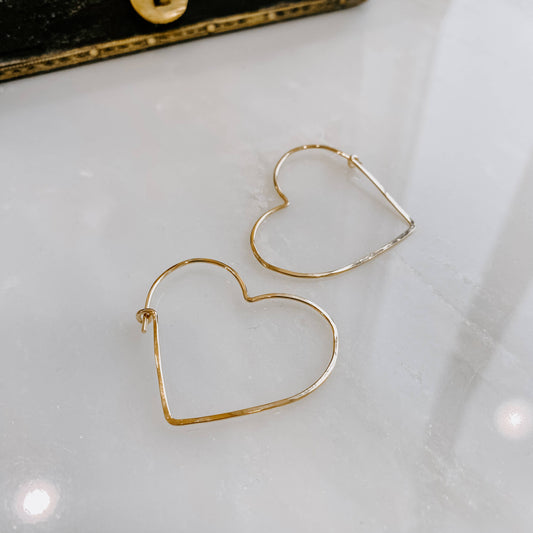 Heart Shaped Threader Earrings