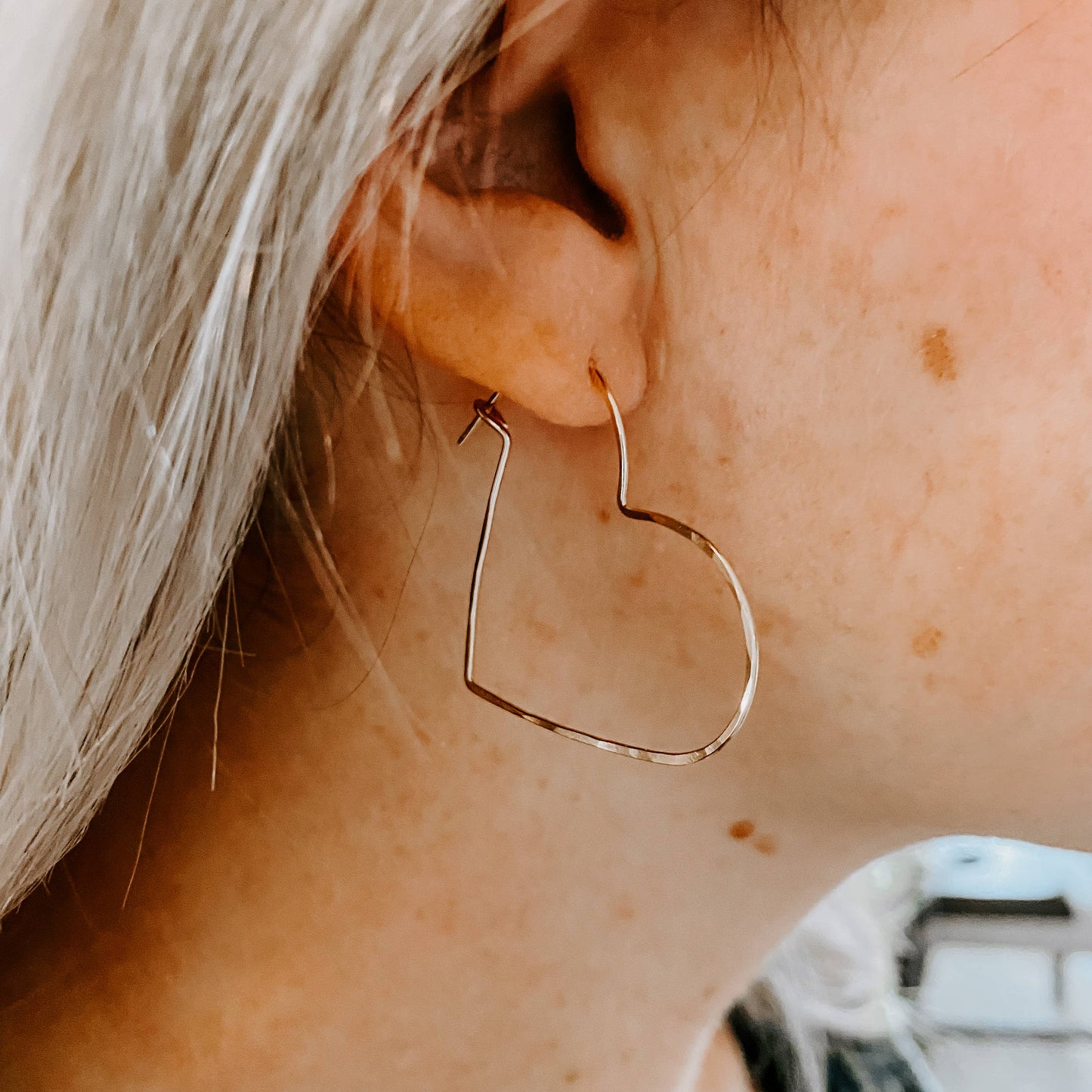 Heart Shaped Threader Earrings