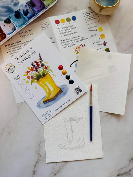 Rainboot Flower Bouquet Watercolor Kit