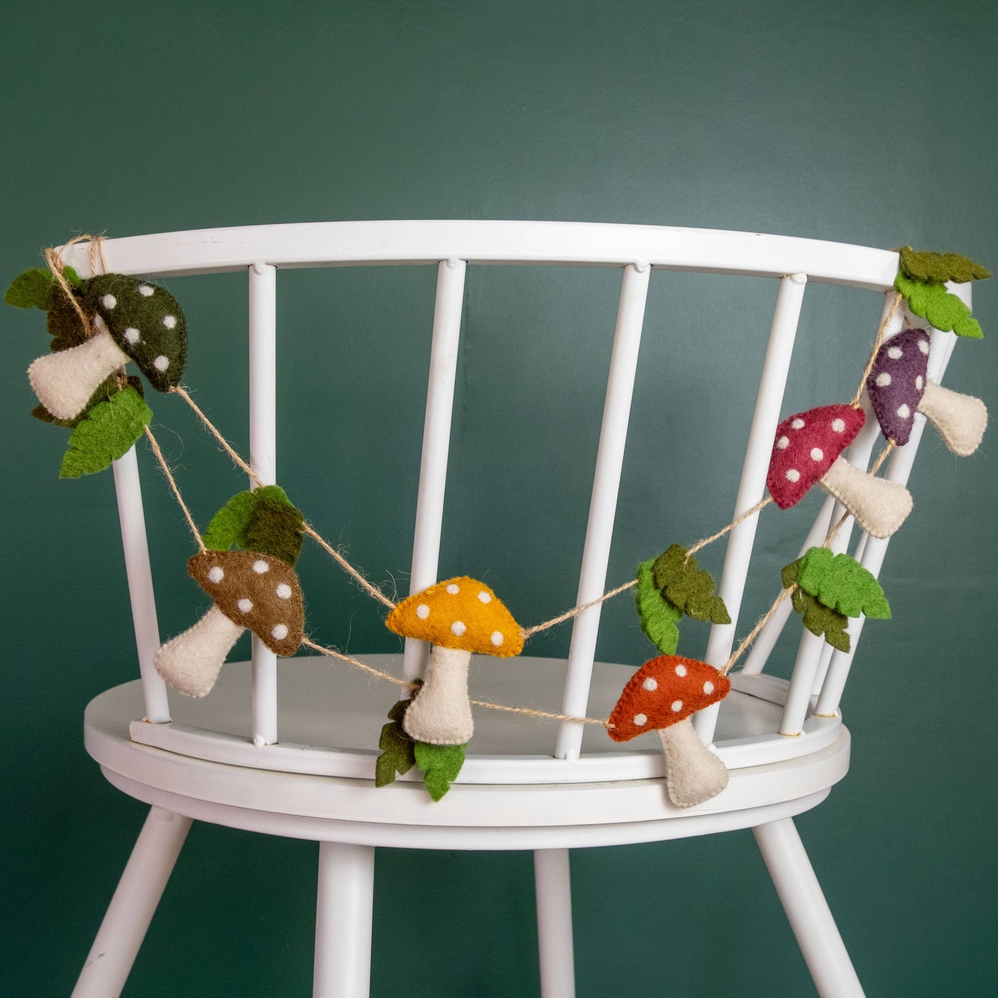 Felt Multi-Color Spotted Mushroom Garland