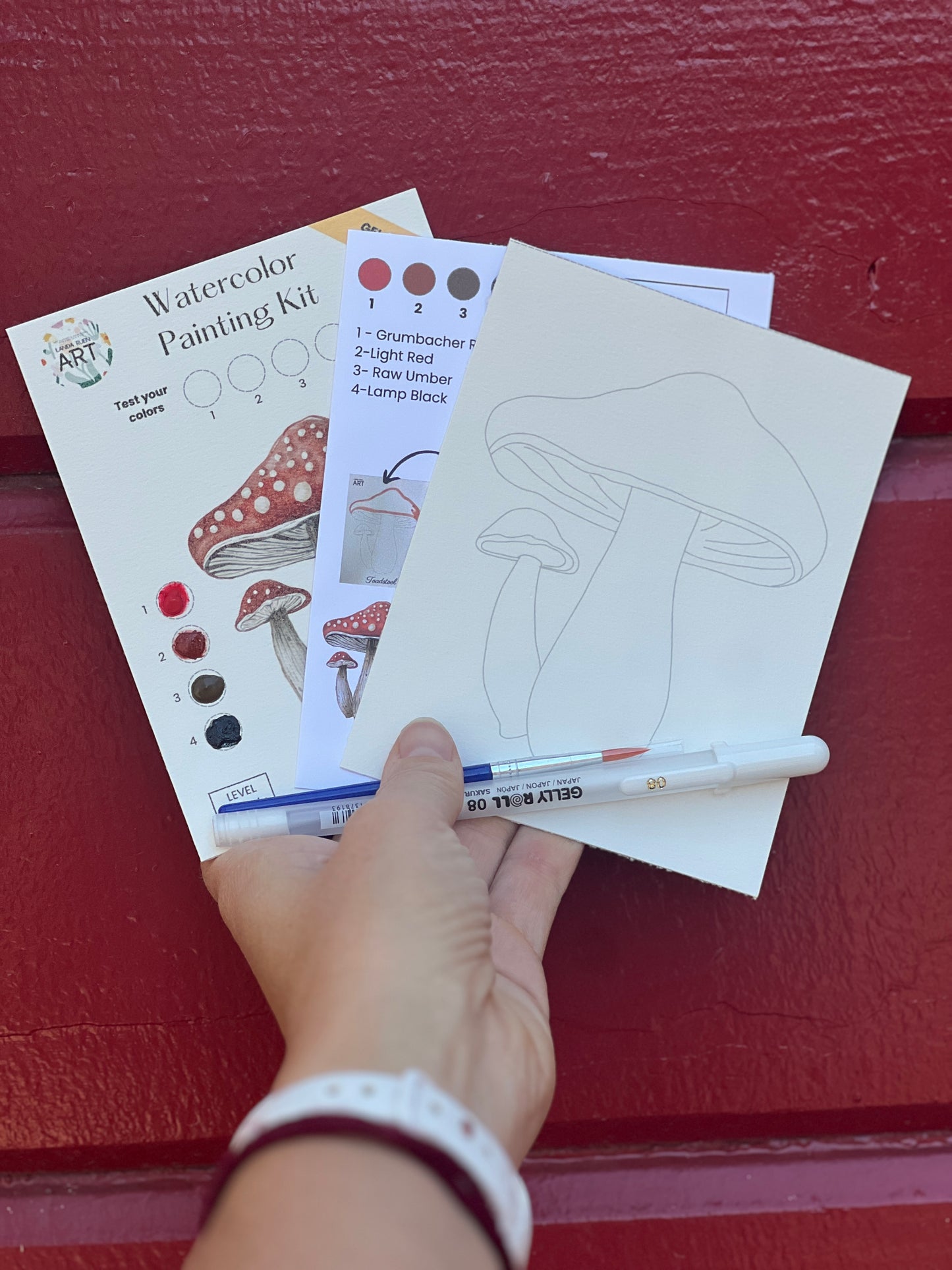 Paint your own Watercolor Toadstool
