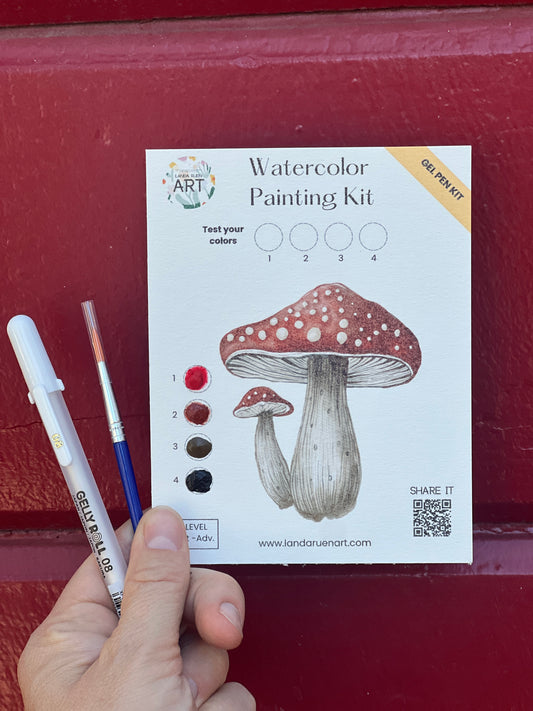 Paint your own Watercolor Toadstool