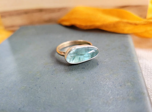 East West Blue Apatite Ring