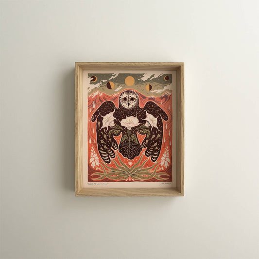 Moonflower Owl Art Print