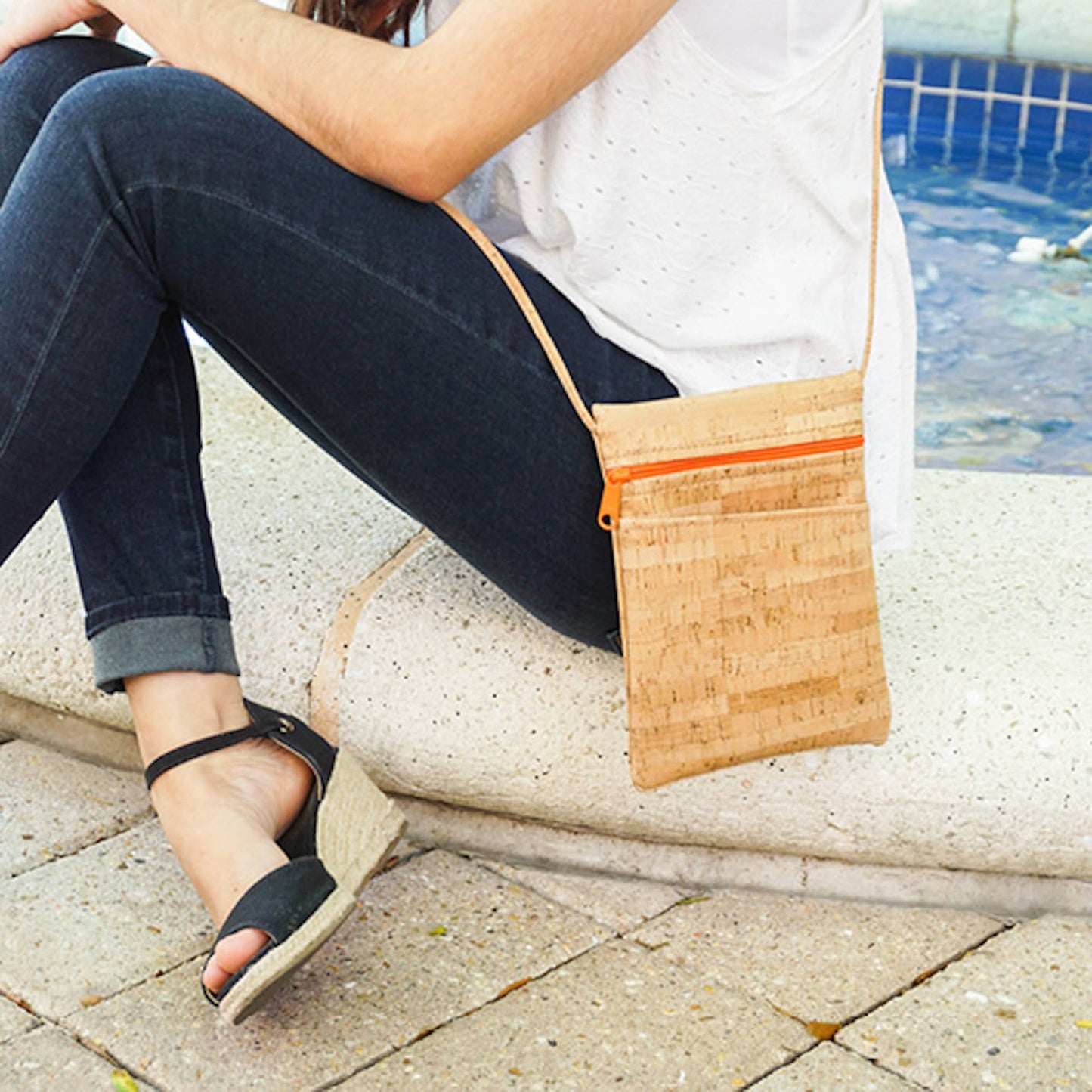 Cork Mini Crossbody Bag | Silver Splash