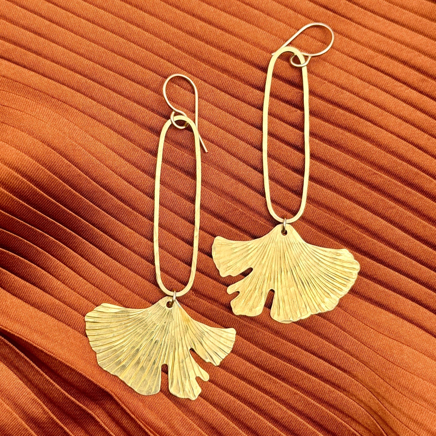 Gold Ginkgo Earrings II