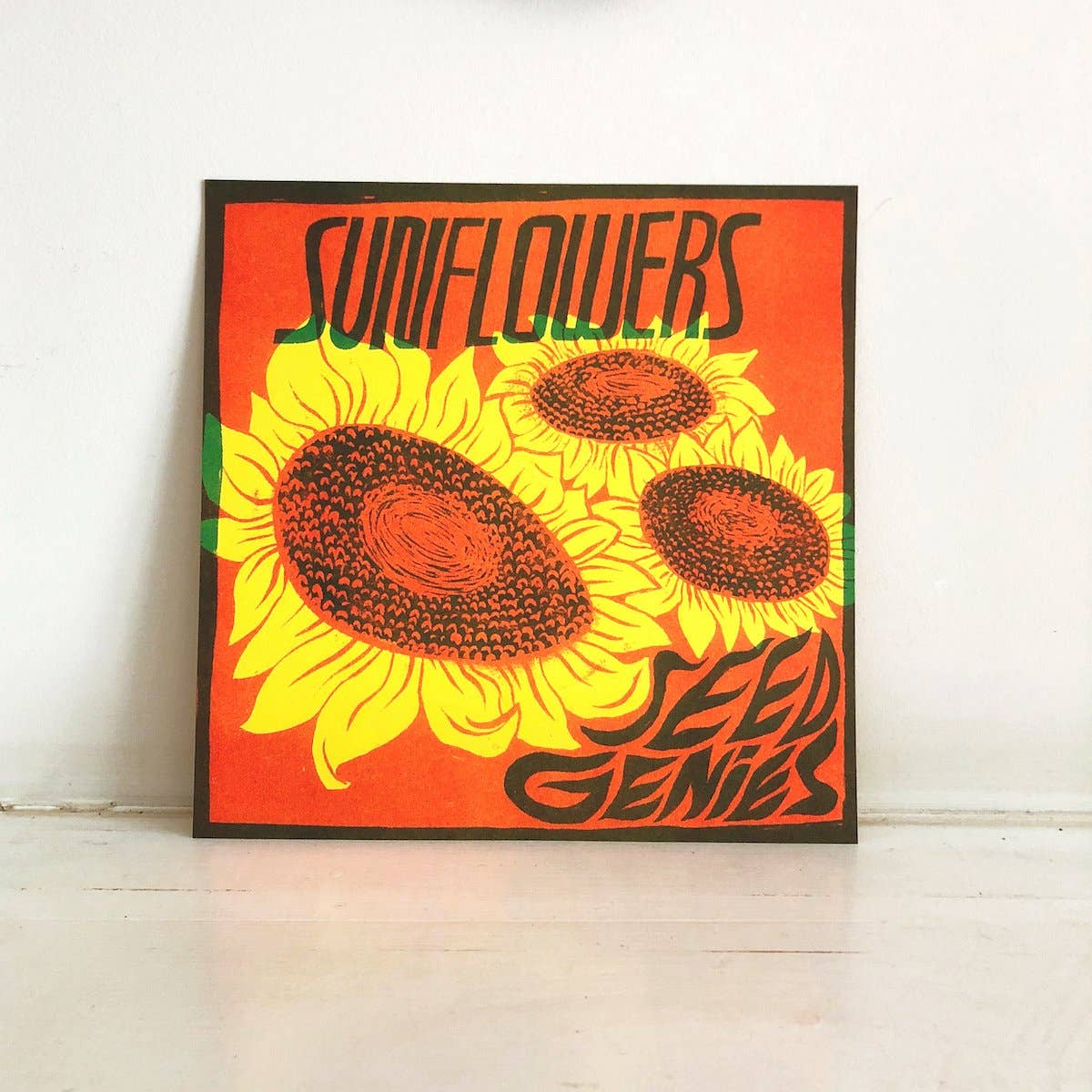 Agriculture Series: Sunflower Risograph Print