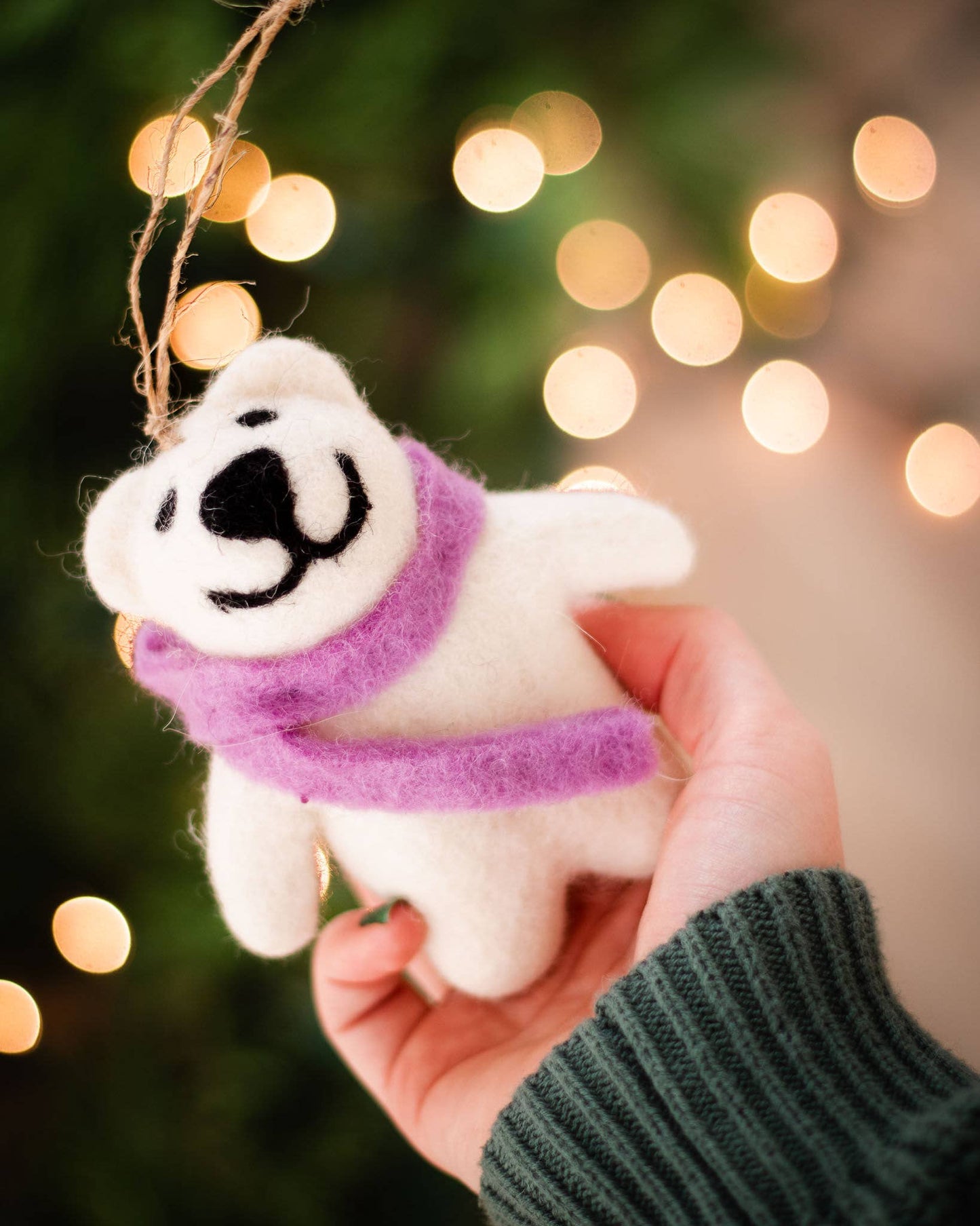 Happy Bears Holiday Eco Wool Ornament