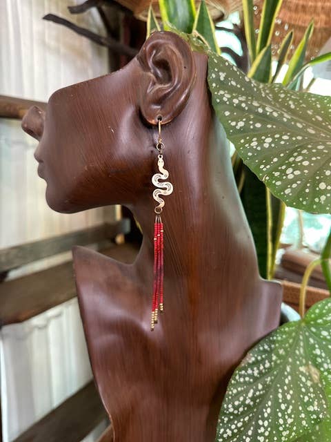 Scarlet Begonia Desert Hand Stamped Earrings