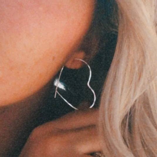 Heart Shaped Threader Earrings