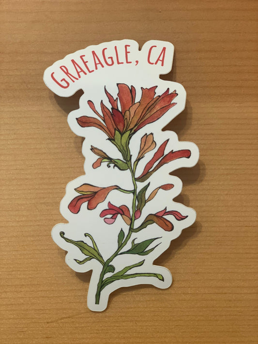 "Graeagle, CA" Wildflower Sticker