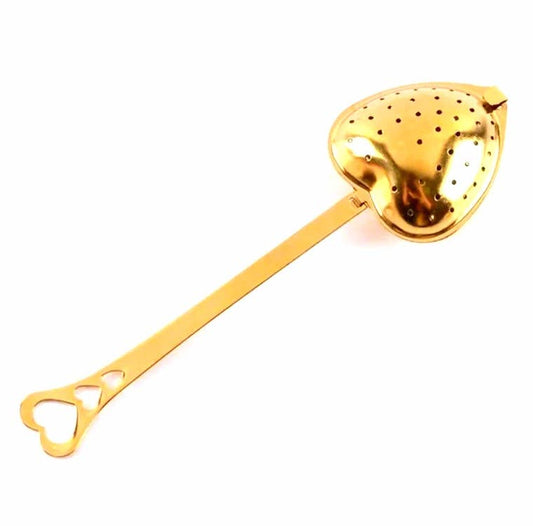 Golden Heart Shaped Tea Infuser