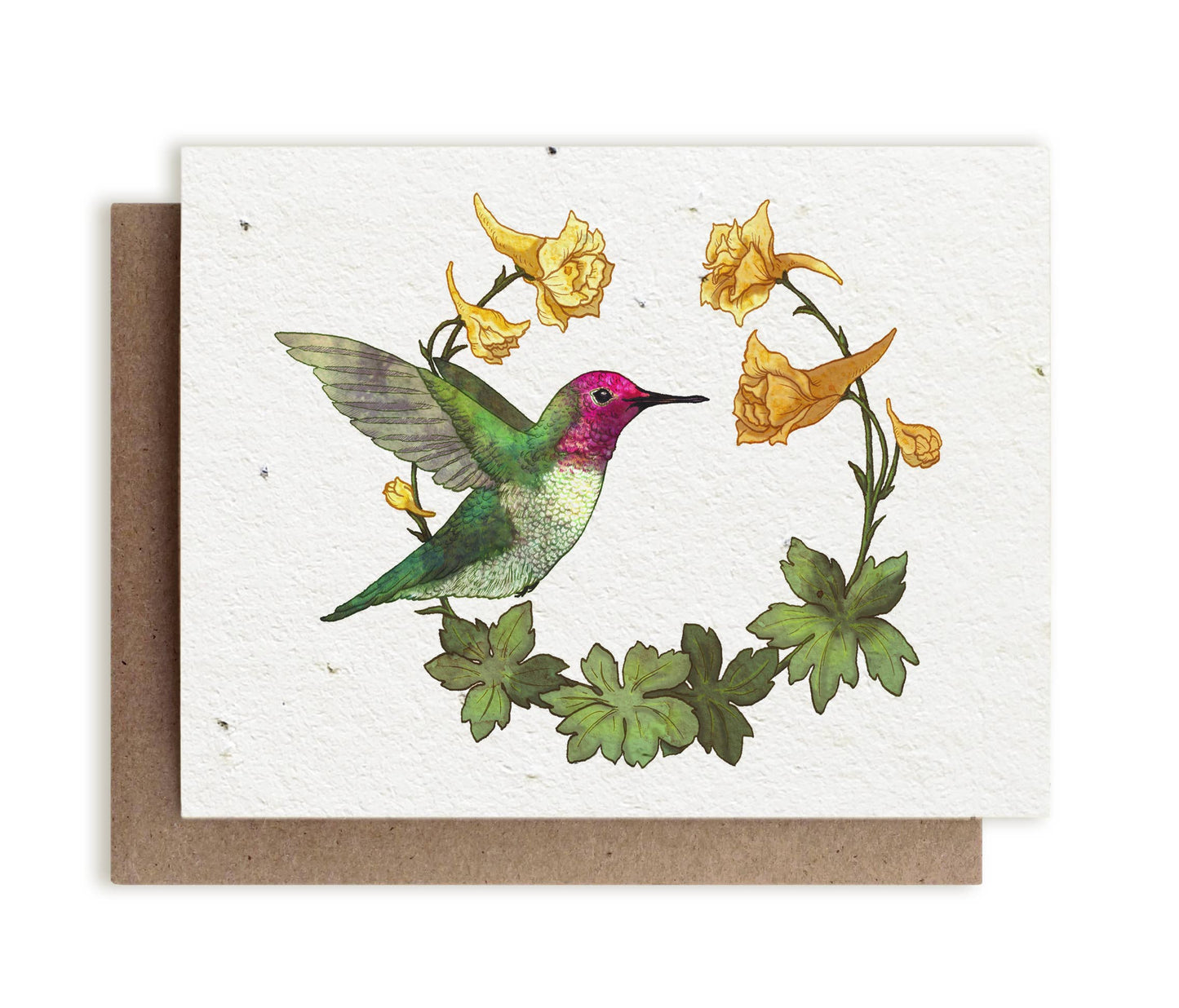 Hummingbird & Larkspur - Plantable Herb Card