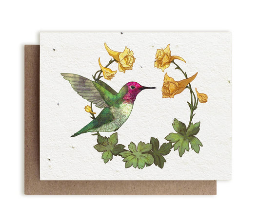 Hummingbird & Larkspur - Plantable Herb Card