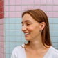 Aquamarine Stud Earrings | Sterling Silver | Triangle Studs