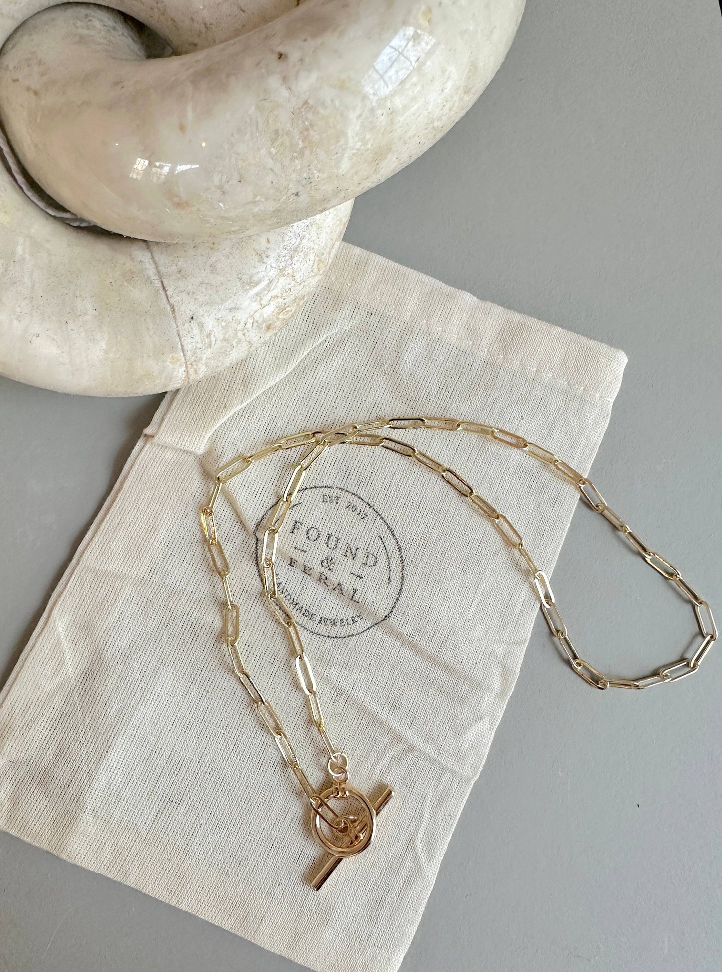 14k Gold Plated Link & Chain Necklace
