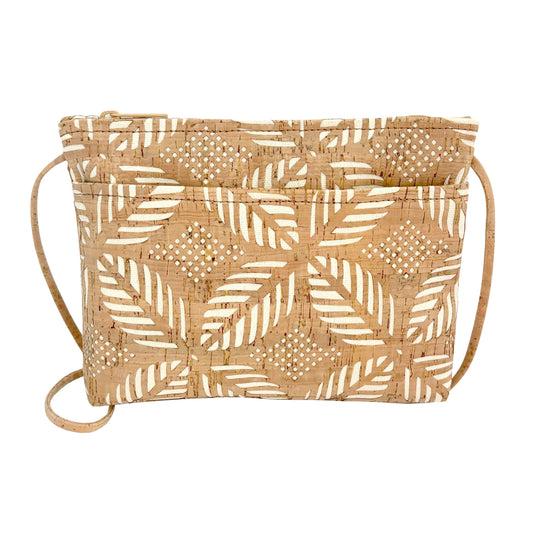 Cork Zip Top Cross Body Bag | Die Cut Palm