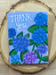 Thank You Card, Blue Hydrangea Flowers Blank A2 Card