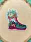 Take a Hike, Hiking Boot & Flowers Vinyl Sticker