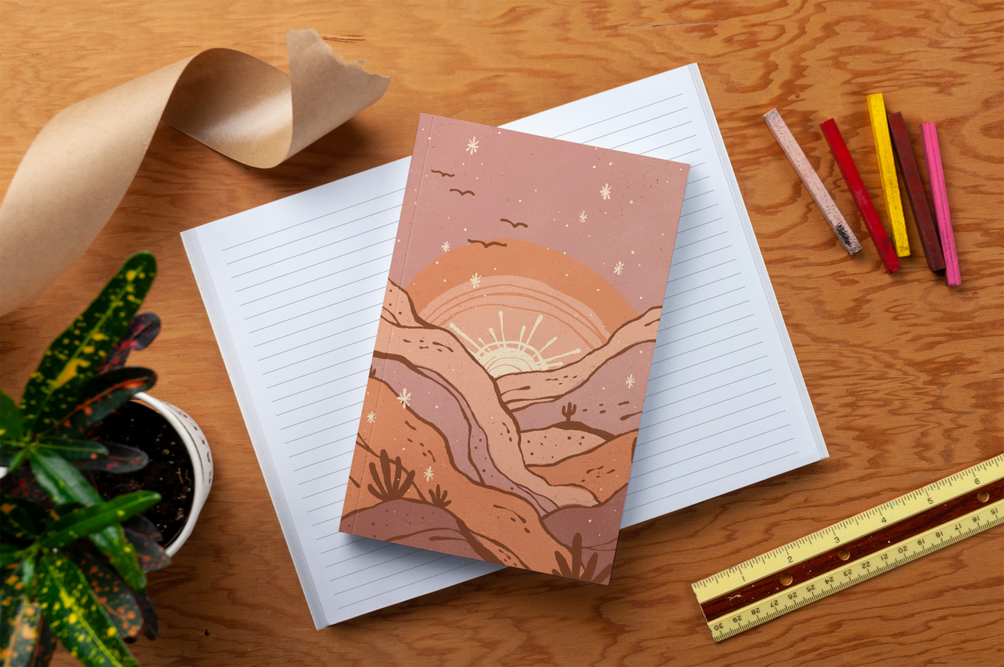 Desert Sunset Soft Touch Layflat Notebook | LFC1433L