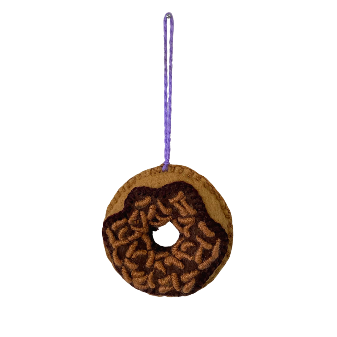 Donut Felted Wool Ornament