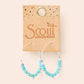 Stone Disc Hoop Earring - Turquoise/Silver