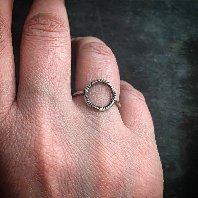 Hand Stamped Circle Ring