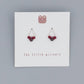Garnet Stud Earrings | Sterling Silver | Triangle Studs