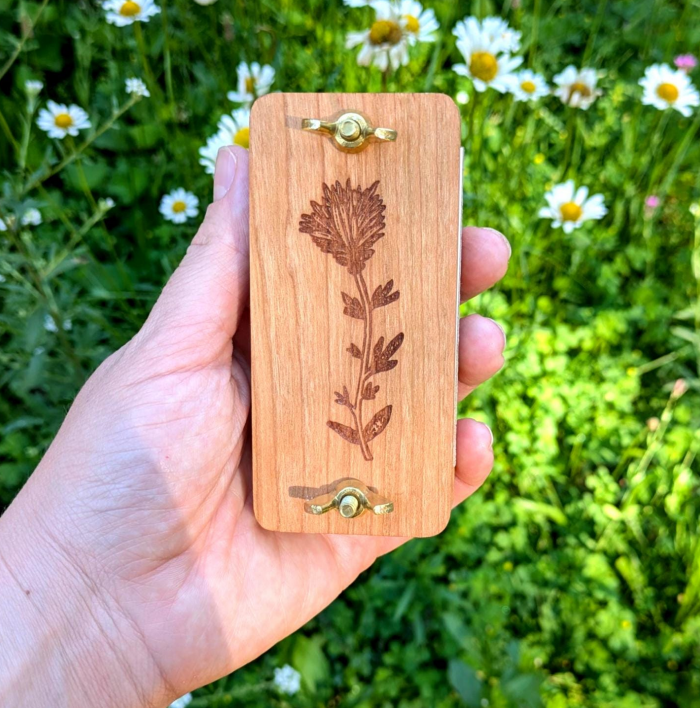 Pocket Sized Flower Press 2x4" - Indian Paintbrush Design