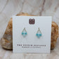 Aquamarine Stud Earrings | Sterling Silver | Triangle Studs